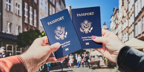 Happy travellers